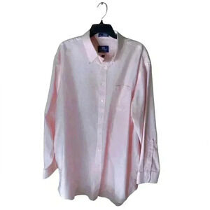 Stanford Oxford Dress Shirt Men's Size Big & Tall Neck 19 Wrinkle-Free Pocket